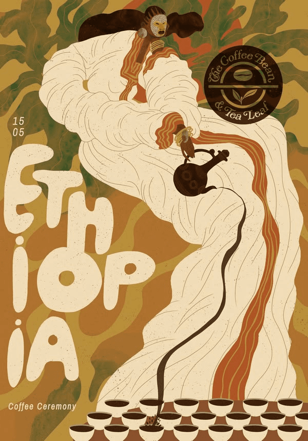 Illustrated artwork representing Ethiopian heritage